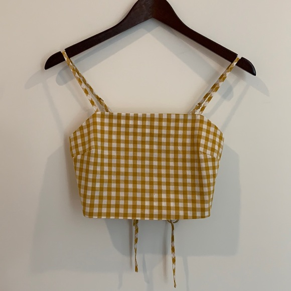 Cotton Candy Tops - Cotton Candy LA Yellow Gingham Crop Top. Size S.
